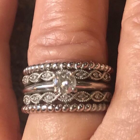 925 Sterling Silver Thin Twisted Stackable Ring Simple Silver Band Ring - Picture 9 of 10